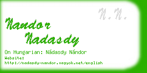 nandor nadasdy business card